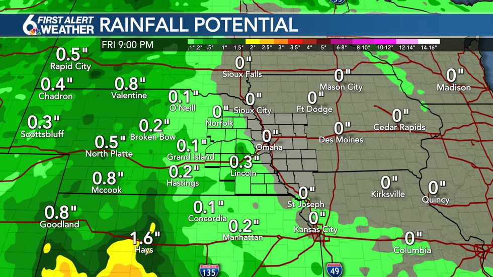 Minimal rain chances through Friday