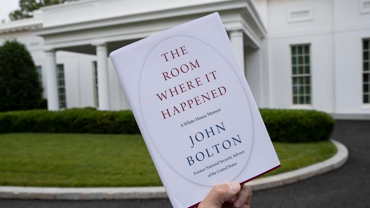 A copy of "The Room Where It Happened," by former national security adviser John Bolton, is photographed at the White House, Thursday, June 18, 2020, in Washington.
