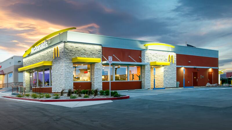 The website has green dots for McDonald's stores where a soft serve is currently working and...