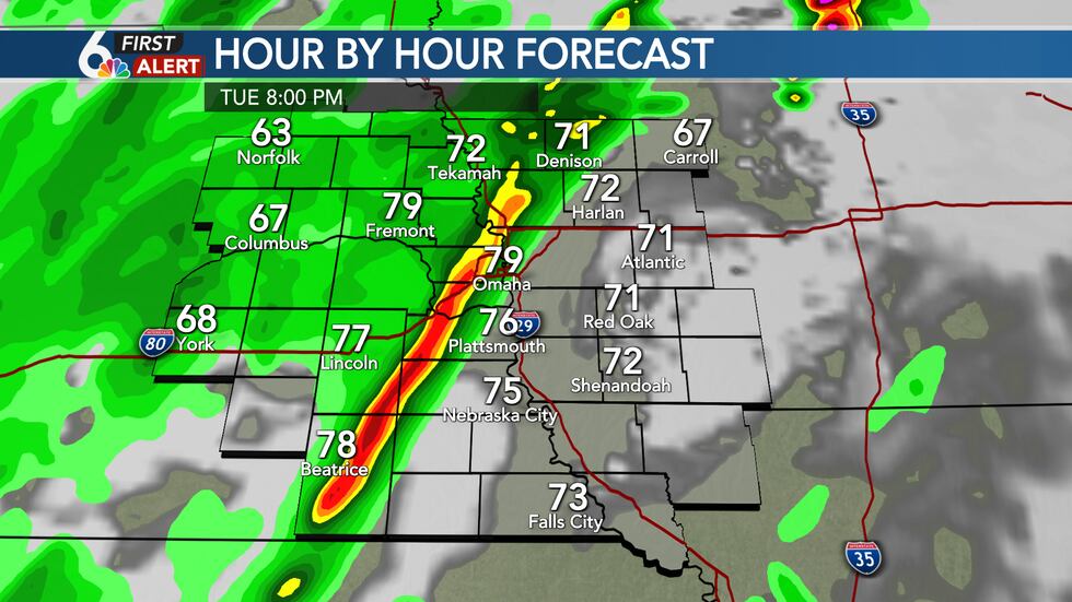 Line of evening storms