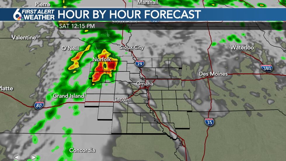 Saturday afternoon storms