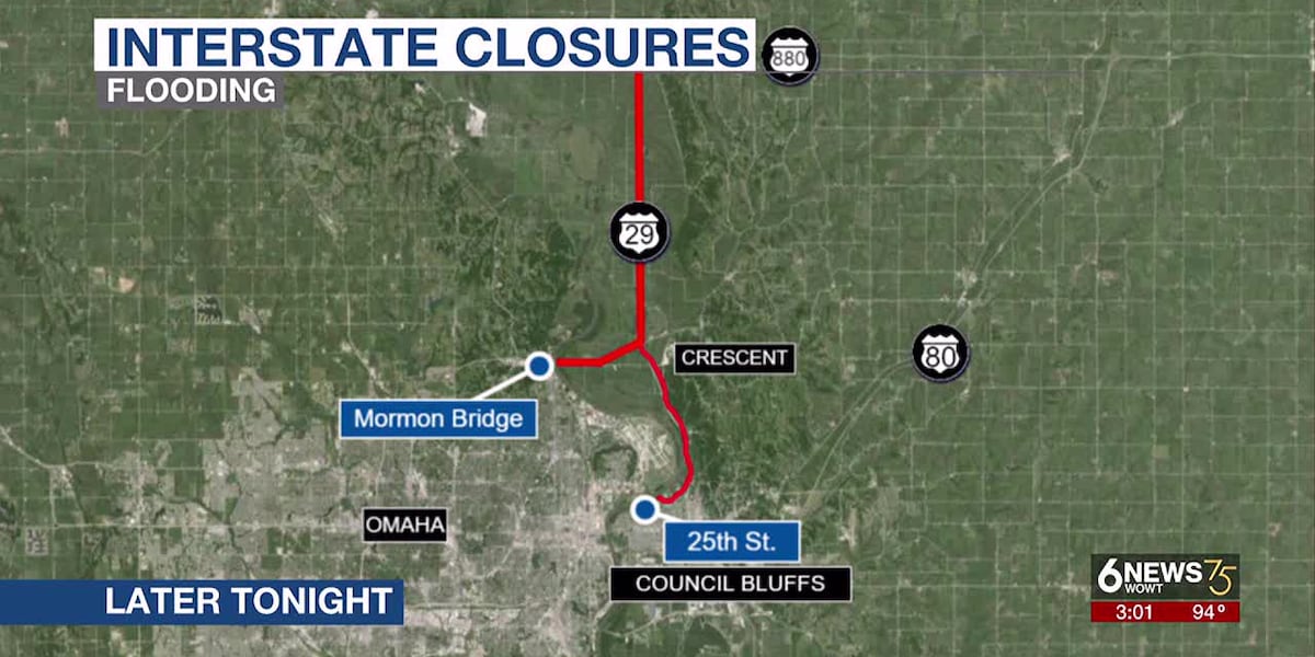 Iowa DOT shuts down stretches of I-680, I-29 ahead of anticipated flooding Iowa DOT shuts down stretches of I-680, I-29 ahead of anticipated flooding