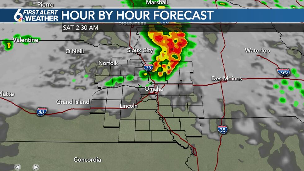 Saturday early storms