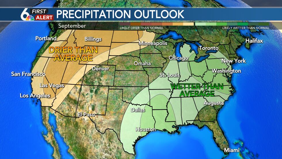 September Monthly Precipitation Outlook