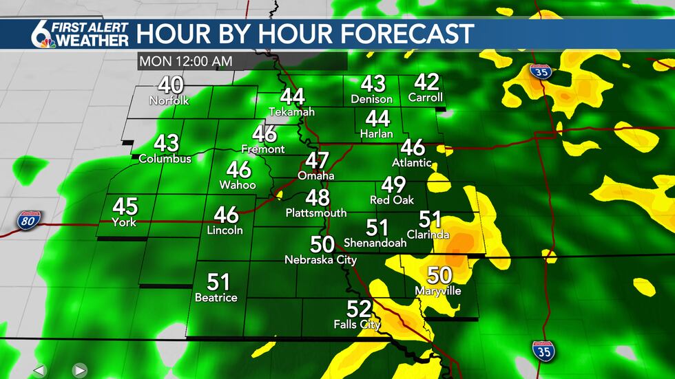 Sunday Night Rain and Thunderstorms