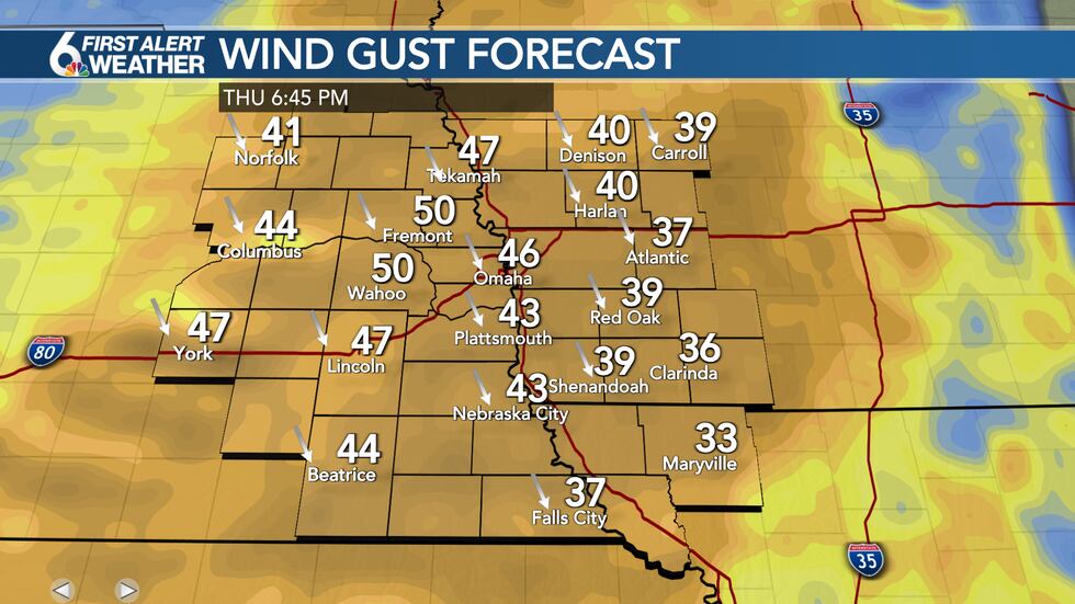 Thursday Evening Wind Gusts