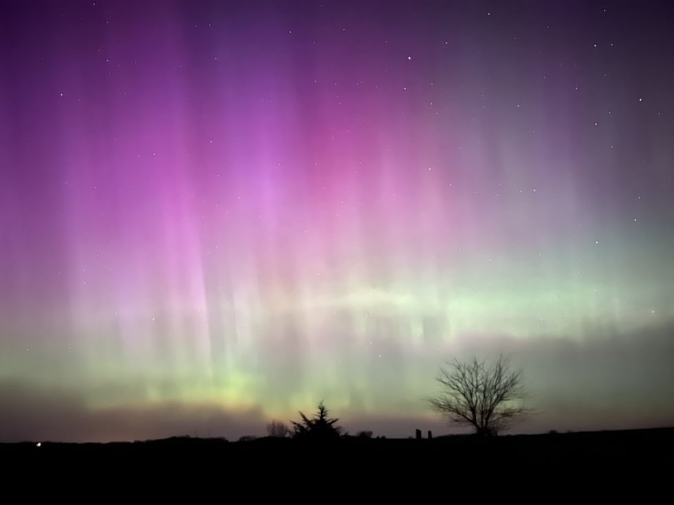 Northern lights captured by Russ Feller near Woodbine, Iowa.