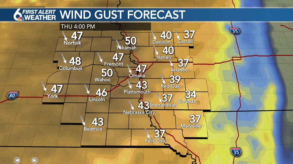 Thursday Afternoon Wind Gusts