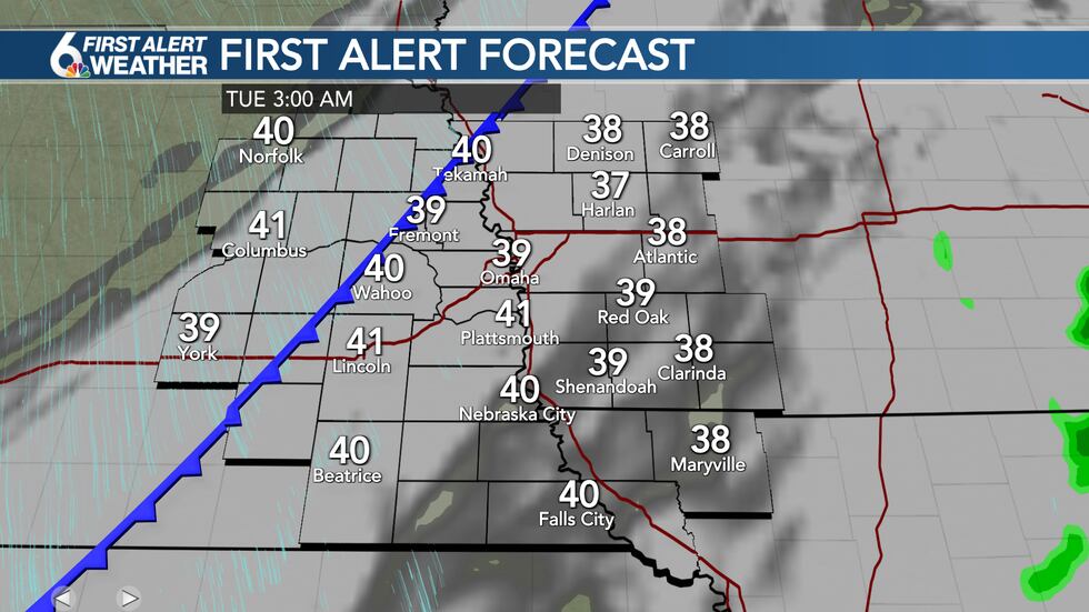 Tuesday AM Cold Front