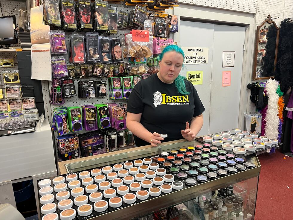 Ibsen Costume Gallery Store Manager, Sarah Scheidies, says they allow customers to patch test...