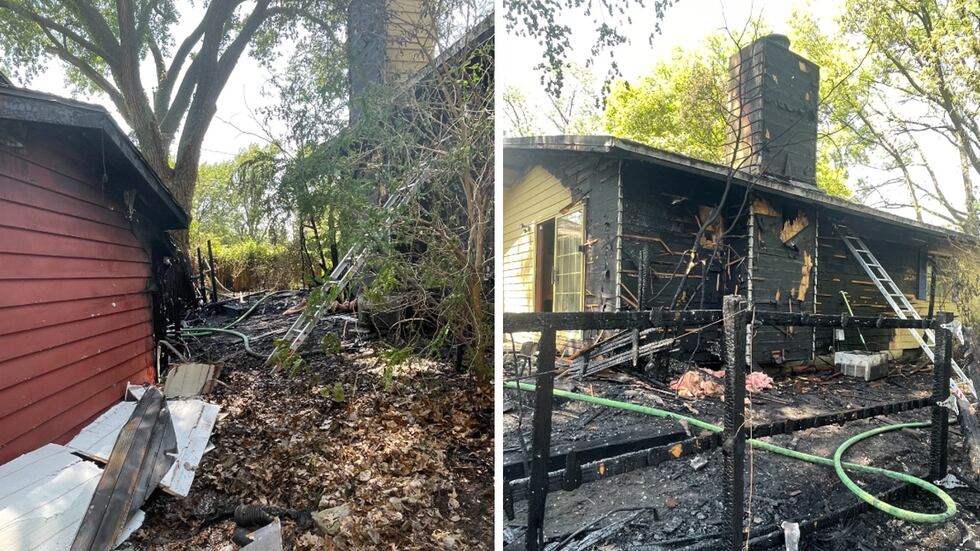 Two homes damaged by a grass fire in east Lincoln