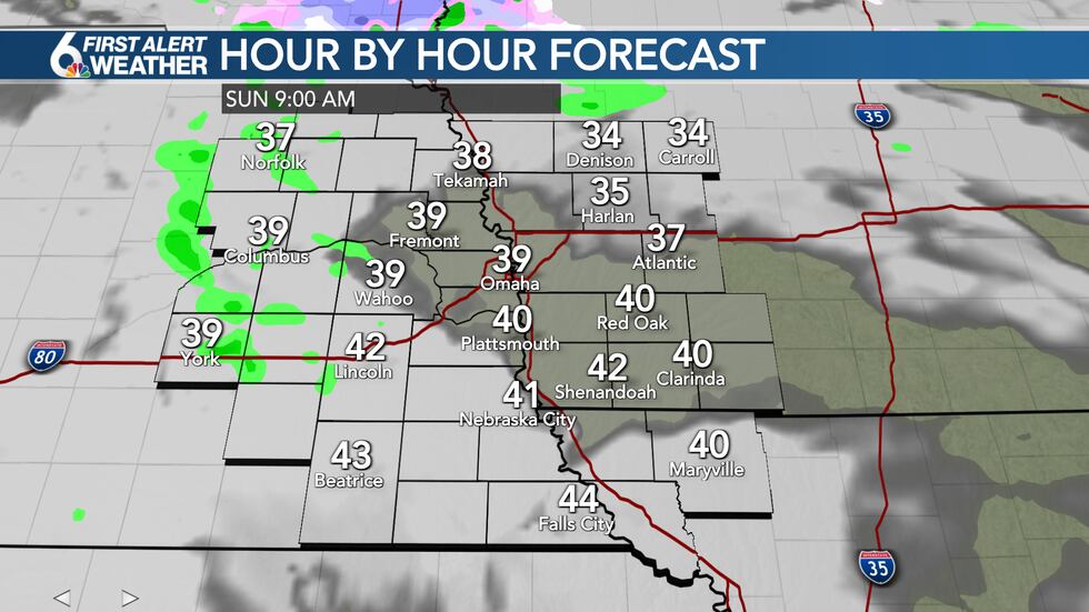 Spotty Light Showers Sunday AM