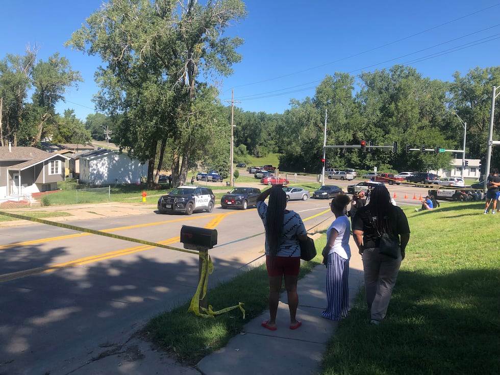 There was a large police presence Tuesday, Aug. 30, 2022, in a north Omaha neighborhood after...