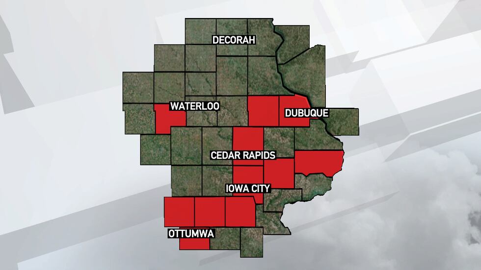 Counties that were declared disaster areas following severe storms on Friday, March 31, 2023.