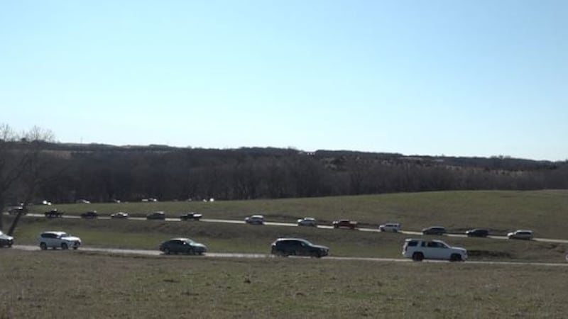 Simmons Wildlife Safari was very busy Sunday as cars lined up for miles to view animals. (WOWT)