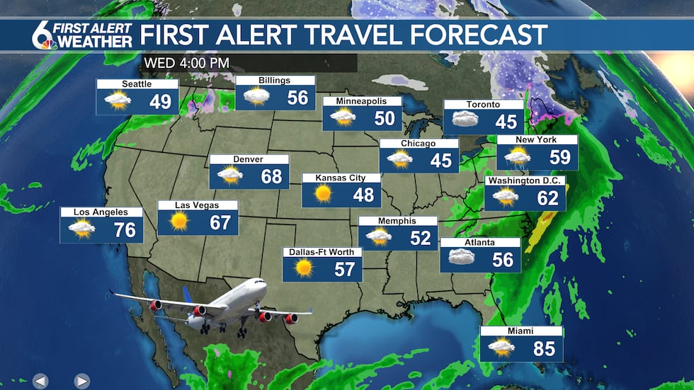 Wednesday travel outlook