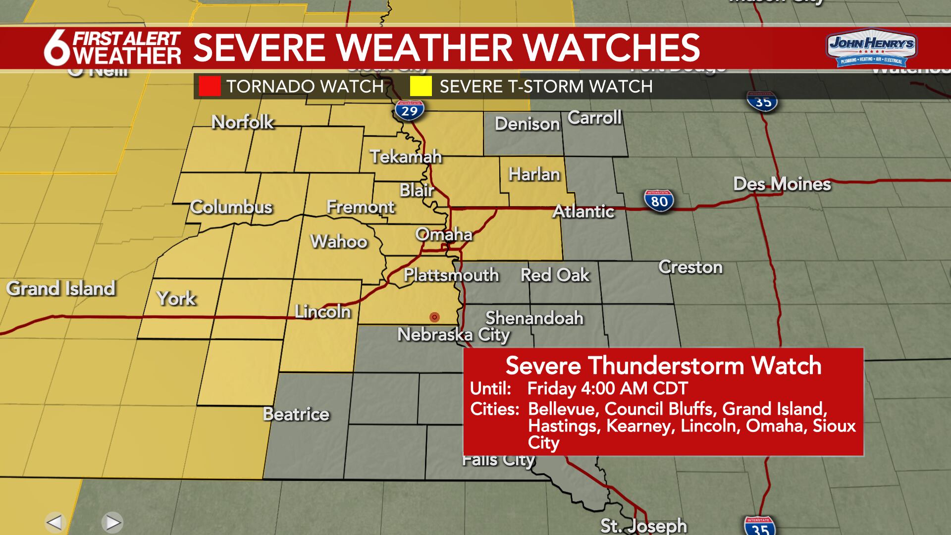 6 FIRST ALERT WEATHER DAY: A Severe Thunderstorm Watch has been issued ahead of overnight storm chances - Vimarsana News