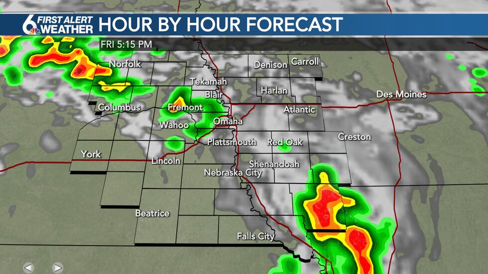Friday evening storms