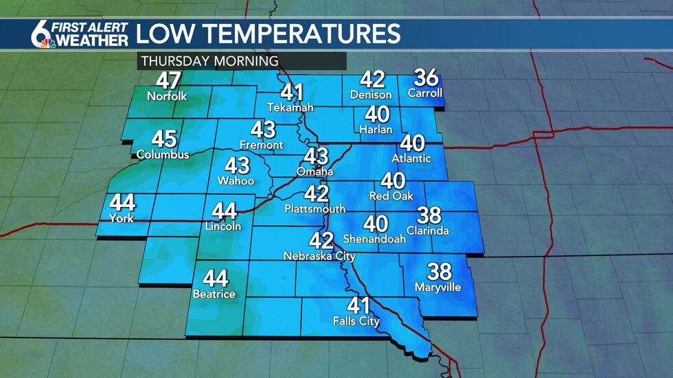 Thursday AM lows