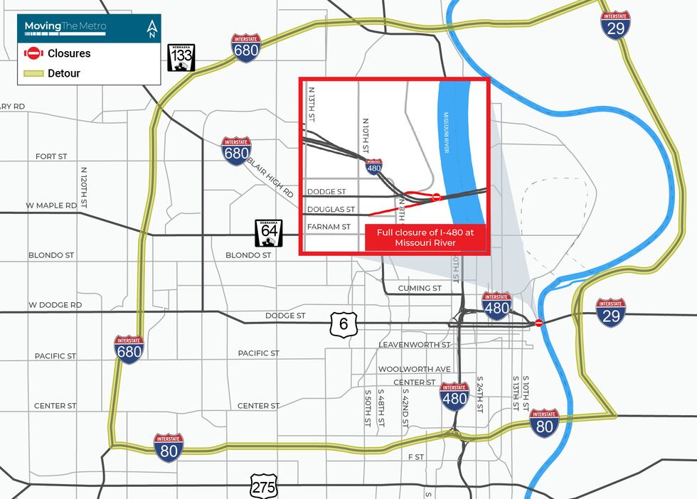 I-480 will close in both directions overnight Wednesday, September 14, for overhead sign...